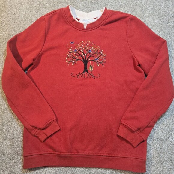 breckenridge Tops - Breckenridge VTG Double Collar Sweatshirt Embroidery Owl Birds Rhinestones Sz S